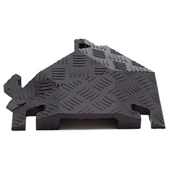 Fastlane Cable Protector 45 Deg Left Turn, 1-1/2 in H, 12 in L, 10-1/4 in W, 1 Channel, Polyurethane, Black - FL45LT1X4-B