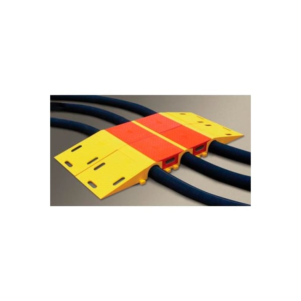 Justrite Modular Hose Bridge, 7 in H, 16-1/4 in L, 16 in W, 0 Channel, Polyurethane, Orange - UHB5060TC