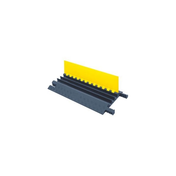 Justrite Cable Protector, 1.59 in H, 39 in L, 16.44 in W, 5 Channel, Polyurethane, Gray, Yellow - GG5X125-Y/GRY