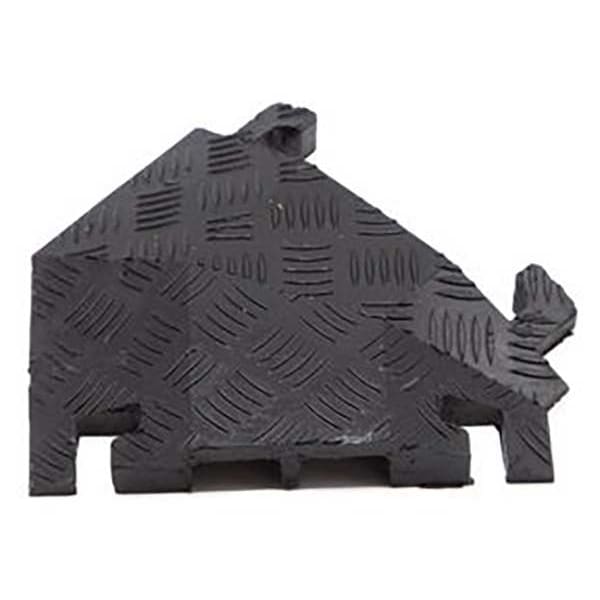 Fastlane Cable Protector 45 Deg Right Turn, 1-1/2 in H, 12 in L, 10-1/4 in W, 2 Channel, Polyurethane, Black - FL45RT2X1.75-B