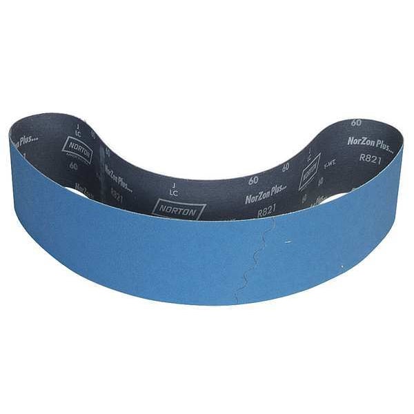 Norton Abrasives Sanding Belt, Recubierto, 4 pulgadas de ancho, 54 pulgadas de largo, 60 granos, Grueso, Alúmina de circonio, BlueFire R821P, Azul - 78072727518