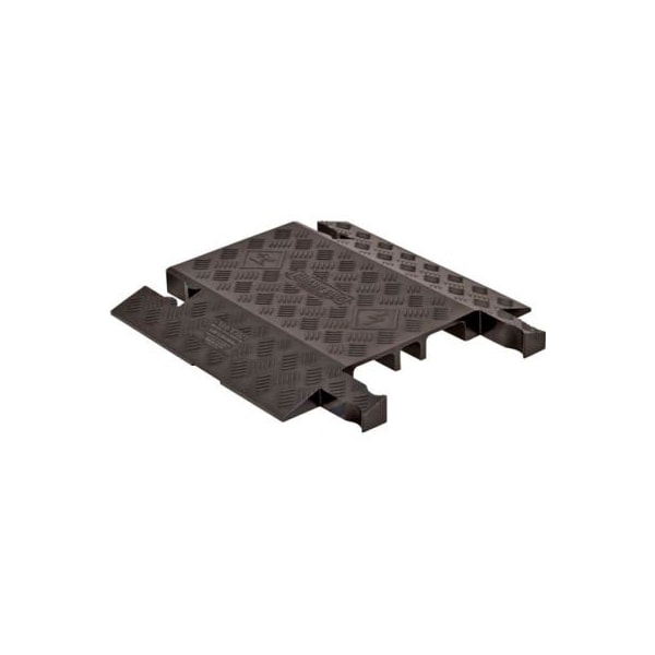 Justrite Cable Protector, 1.87 in H, 18 in L, 19-3/4 in W, 3 Channel, Polyurethane, Black - GD3-DO-B