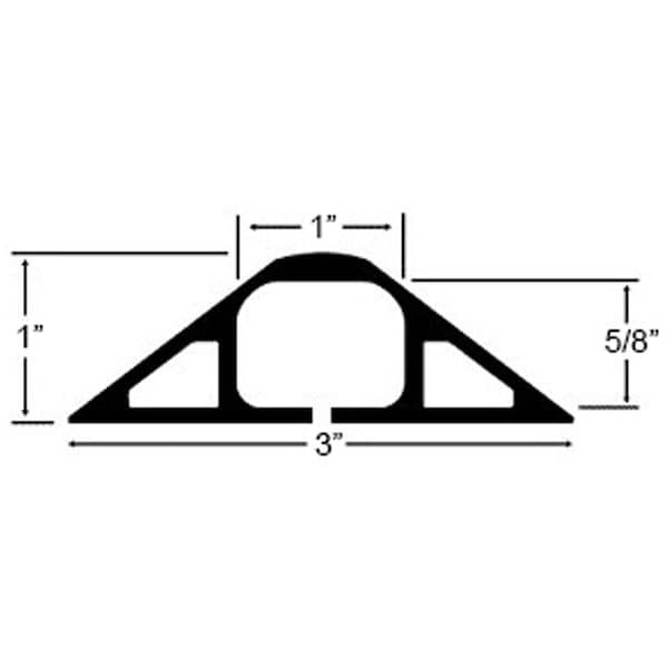 Electriduct Cable Protector, 1 in H, 5 ft L, 3 in W, 3 Channel, Rubber, Gray - D-22-5-GY