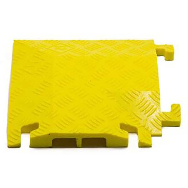 Fastlane Cable Protector 90 Deg Right Turn, 1-1/2 in H, 12 in L, 12 in W, 2 Channel, Polyurethane, Yellow - FL90RT2X1.75-Y