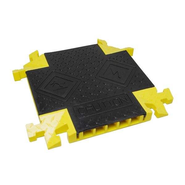 Checkers Cable Protector Intersection, 2 in H, 17-1/2 in L, 17-1/2 in W, 5 Channel, Polyurethane - BB5-125-D-X-YL