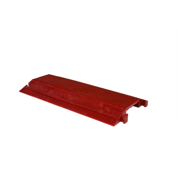 Elasco Products Cable Protector, 2-1/2 in H, 36 in L, 20 in W, 1 Channel, Polyurethane, Red - ED8200-R
