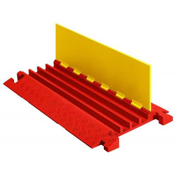 Linebacker Cable Protector, 2-1/4 in H, 36 in L, 19-3/4 in W, 4 Channel, Polyurethane, Orange, Yellow - CP4X125-Y/O