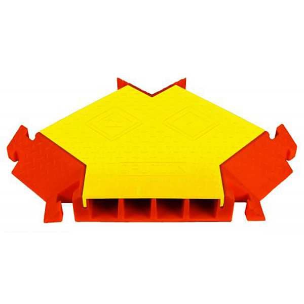 Linebacker Cable Protector, 5 in H, 3-1/16 ft L, 25 in W, 4 Channel, Polyurethane, Orange, Yellow - CPY4X300-Y/O