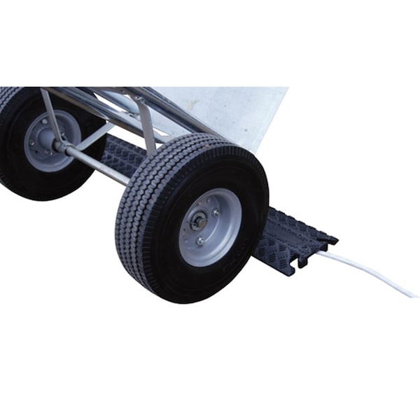 Vestil Cable Protector, 3/4 in H, 40 in L, 5-1/2 in W, 1 Channel, Rubber, Black - MRHR-39