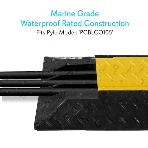 Pyle Cable Protector End Cap, 1.77 in H, 7.48 in L, 13-1/2 in W, 3 Channel, Thermoplastic Rubber - PCBLEN105ENDCP01