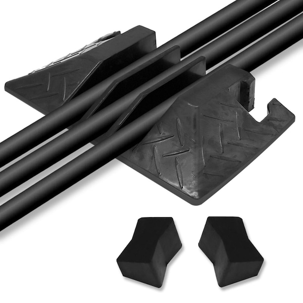 Pyle Cable Protector End Cap, 1.77 in H, 7.48 in L, 13-1/2 in W, 3 Channel, Thermoplastic Rubber - PCBLEN105ENDCP01