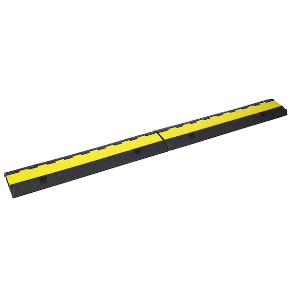 Edendirect 2-Channel Cable Protector Ramp, 11,000 lbs Load Capacity, Rubber Speed Bump for Driveways 3-Pack - ED-W465121321