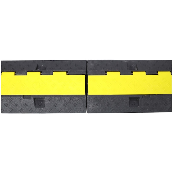 Edendirect 2-Channel Cable Protector Ramp, 11,000 lbs Load Capacity, Rubber Speed Bump for Driveways 3-Pack - ED-W465121321