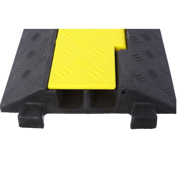 Edendirect 2-Channel Cable Protector Ramp, 11,000 lbs Load Capacity, Rubber Speed Bump for Driveways 3-Pack - ED-W465121321