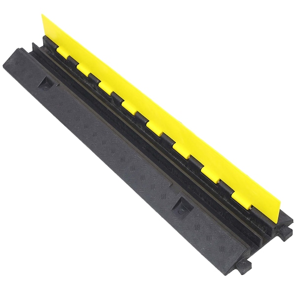 Edendirect 2-Channel Cable Protector Ramp, 11,000 lbs Load Capacity, Rubber Speed Bump for Driveways 3-Pack - ED-W465121321
