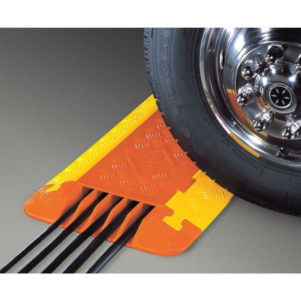 Zoro Select Cable Protector, 6 in H, 30 in L, 18-1/4 in W, 1 Channel, Polyurethane, Yellow - COP2200-4.5