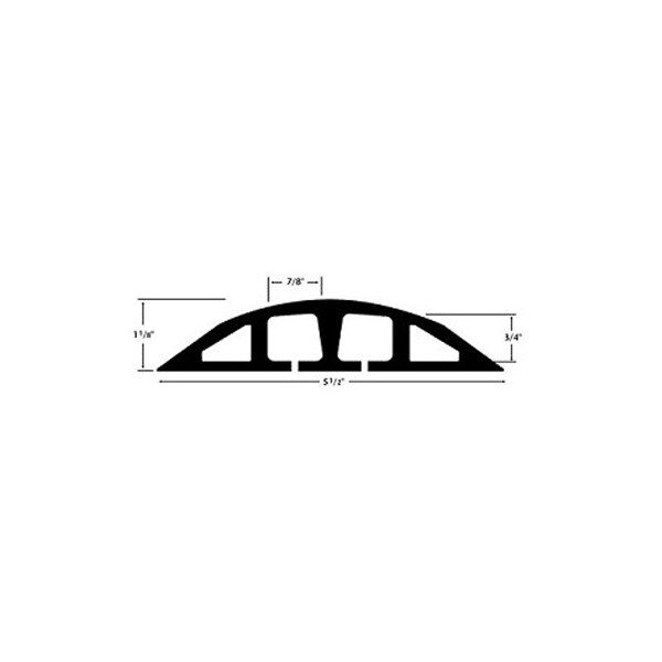 Electriduct Cable Protector, 1-1/8 in H, 10 ft L, 5-1/2 in W, 4 Channel, Rubber, Brown - D-200-10-BN