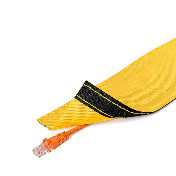 Electriduct Carpet Cable Cover, 150 ft L, 4 in W, 1 Channel, Nylon, Yellow - DRN4.00-150-YL