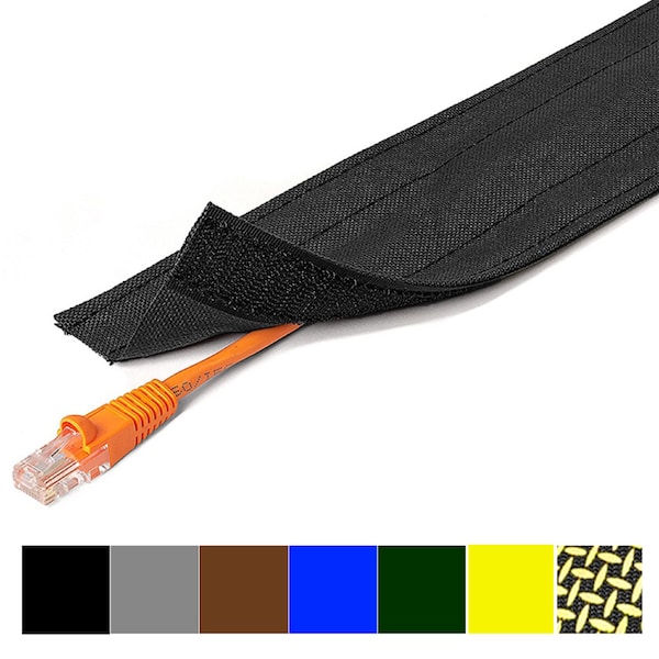 Electriduct Carpet Cable Cover, 6 ft L, 5 in W, 1 Channel, Nylon, Black - DRN5.00-6-BK