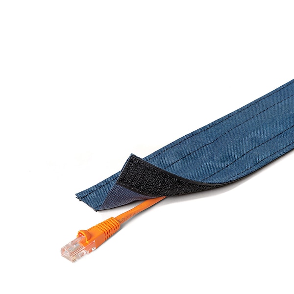 Electriduct Carpet Cable Cover, 50 ft L, 4 in W, 1 Channel, Nylon, Blue - DRN4.00-50-BL