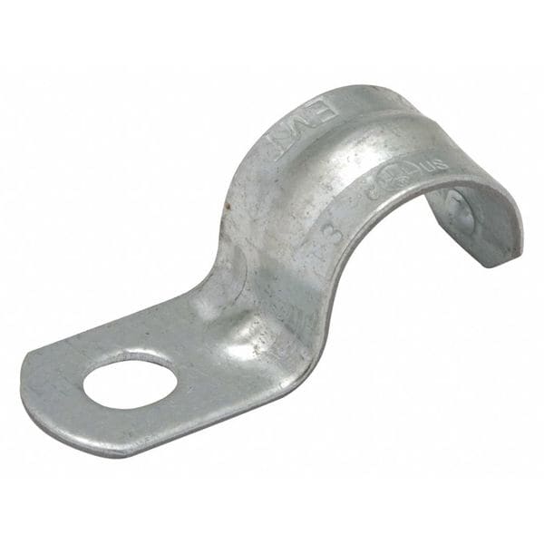 Raco One Hole Strap, Conduit; EMT; Pipe Use, 3/4 in, Steel, Plain - 2083