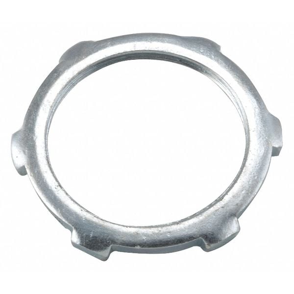 Raco IMC Locknut, 1/2 in, Threaded, Steel, Electro Zinc Plated, Gray - 1192