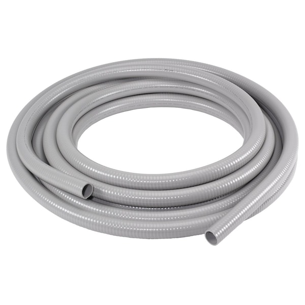 Hubbell Wiring Device-Kellems Liquid-Tight Flex Plastic Conduit, 1/2 in Trade Size, 100 ft, 3 in Bend, PVC, Gray - G1050