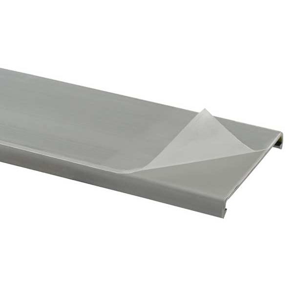 Panduit Wiring Duct Cover, Flush, PVC, 72 in L, 1-1/4 in W, Gray, Use With 1 in Wiring Duct - C1LG6-F