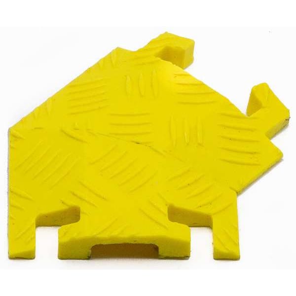 Fastlane Cable Protector 45 Deg Right Turn, 3/4 in H, 7 in L, 5-1/4 in W, 1 Channel, Polyurethane, Yellow - FL45RT1X1.5-Y