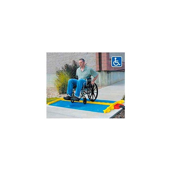 Justrite Cable Ramp, 2 in H, 36 in L, 21.88 in W, 4/5 Channel, Blue - CPRP-4/5-BLU