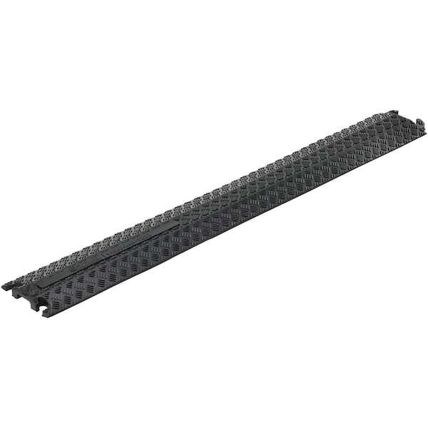 Global Industrial Cable Ramp, 3/4 in H, 39 in L, 5 in W, 1 Channel, Rubber, Black - 708184BK