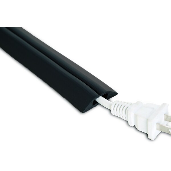 Electriduct Cable Protector, 7/8 in H, 30 in L, 5-1/4 in W, 1 Channel, Rubber, Black - DO-ED-SM-30-BK