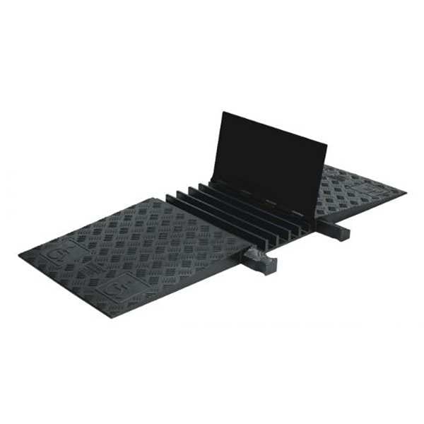 Checkers Cable Protector, 1-7/8 in H, 1-1/2 ft L, 50 in W, 5 Channel, Polyurethane, Black - GD5X125-ADA-B/B