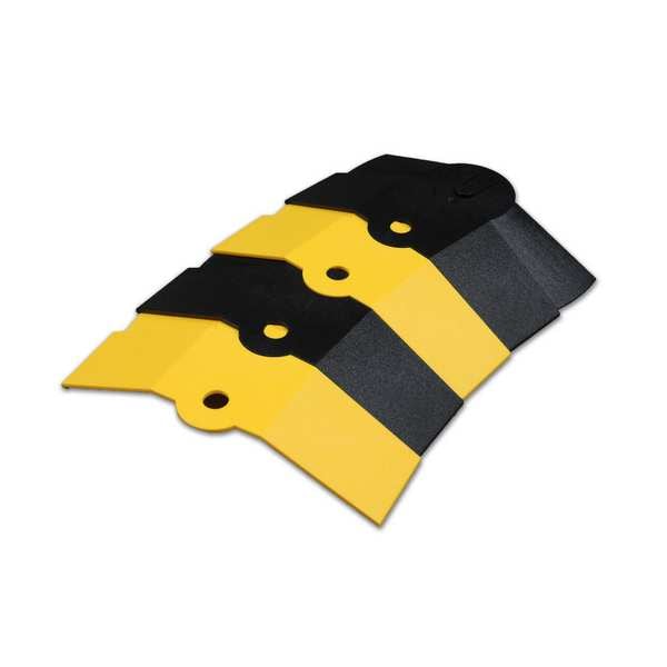 Ultratech Cable Protector Extension, 1-3/8 in H, 14-1/8 in L, 9-3/4 in W, 1 Channel, ABS, Black, Yellow - 1831