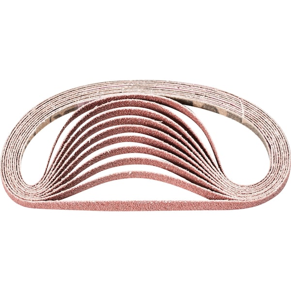 Cinturón revestido Pferd, Al/Oxd, 1/4"x12", grano 80, revestido, 1/4" Ancho, 12" Largo, Óxido de aluminio - 48964