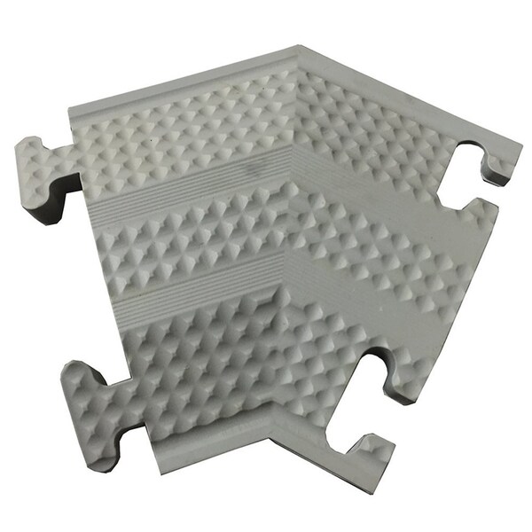 Electriduct Cable Protector 45 Deg Left Turn, 1 Channel, Rubber, Gray - DO-ED-SM-T-LT-GY