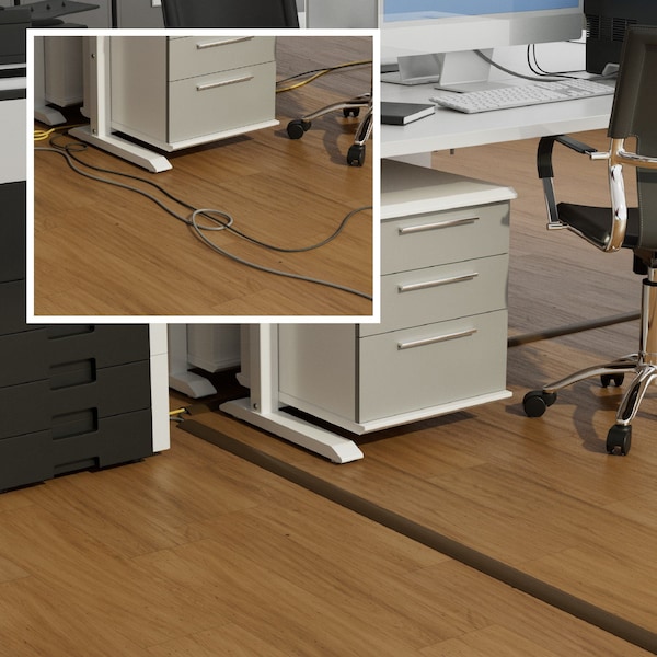 D-Line Cable Protector, 1/2 in H, 30 ft L, 2-3/8 in W, 1 Channel, PVC, Beige - US/CC-3/9M