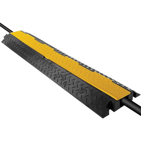 Pyle Cable Ramp, 1.18 in H, 39.40 in L, 5.11 in W, 1 Channel, Thermoplastic Rubber, Bright Yellow - PCBLCO102