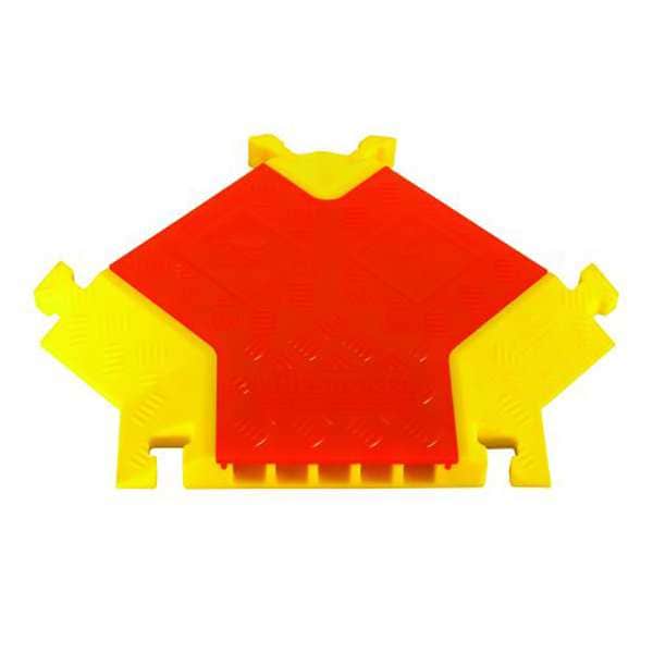 Linebacker Cable Protector, 2 in H, 3-1/8 ft L, 17-3/8 in W, 5 Channel, Polyurethane, Orange, Yellow - CP5X125-GP-O/Y