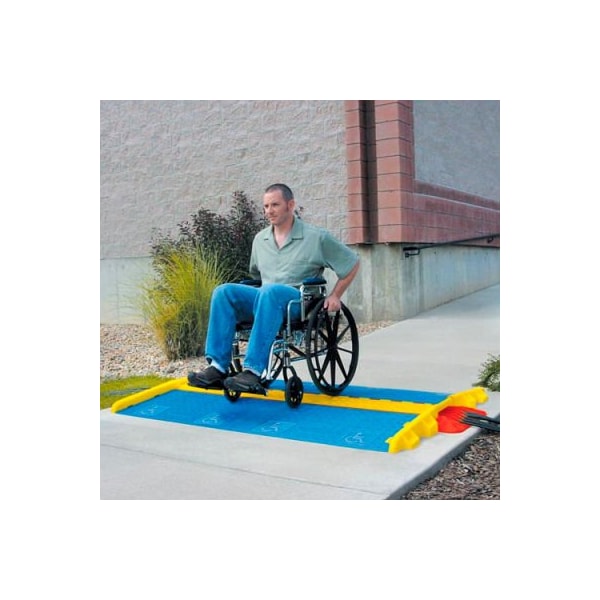 Justrite Cable Ramp, 2 in H, 36 in L, 21.88 in W, 5 Channel, Blue - CPRP-5GD-BLU