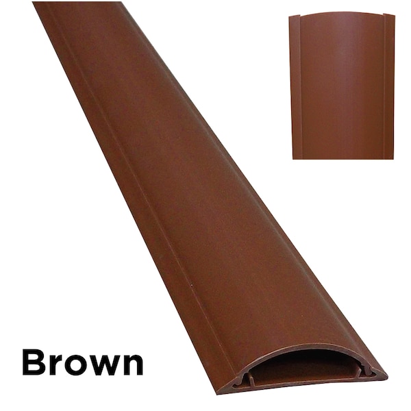 Electriduct Cable Protector, 1-3/16 in H, 3 ft L, 4-3/4 in W, 2 Channel, PVC, Brown - CSX-5-36-BN