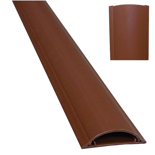 Electriduct Cable Protector, 1-3/16 in H, 3 ft L, 4-3/4 in W, 2 Channel, PVC, Brown - CSX-5-36-BN