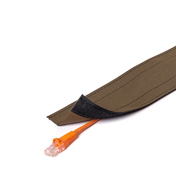 Electriduct Carpet Cable Cover, 6 ft L, 4 in W, 1 Channel, Nylon, Brown - DRN4.00-6-BN