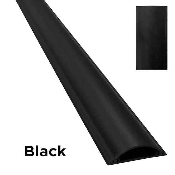 Electriduct Cable Protector, 1-3/16 in H, 3 ft L, 4-3/4 in W, 2 Channel, PVC, Black - CSX-5-36-BK
