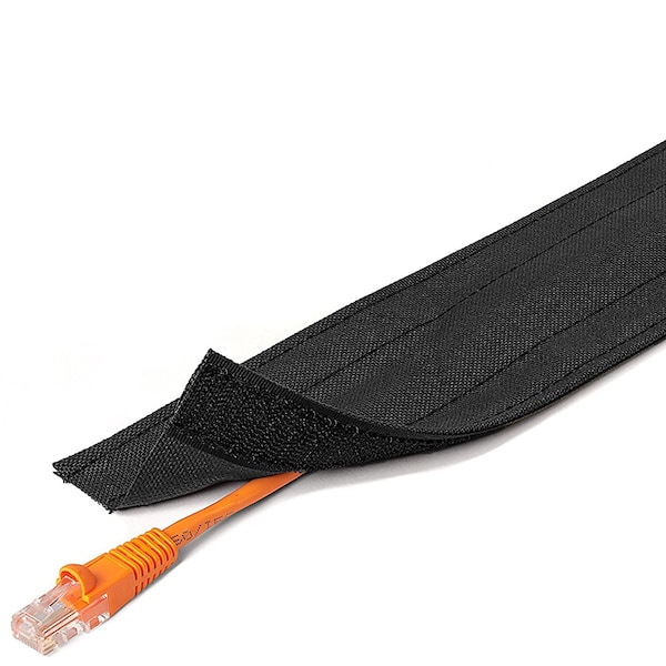 Electriduct Carpet Cable Cover, 5 ft L, 5 in W, 1 Channel, Nylon, Black - DRN5.00-5-BK