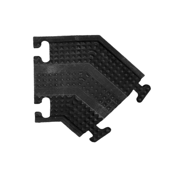 Kable Kontrol Cable Protector 45 Deg Right Turn, 1 Channel, Rubber, Black - FCC999-ELR-BLACK