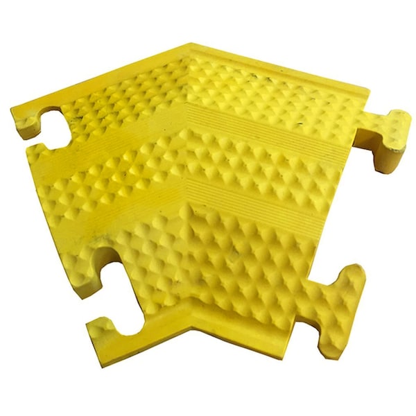 Electriduct Cable Protector 45 Deg Right Turn, 1 Channel, Rubber, Safety Yellow - DO-ED-SM-T-RT-SY