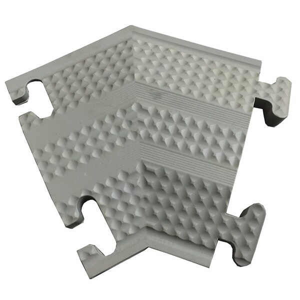 Electriduct Cable Protector 45 Deg Right Turn, 1 Channel, Rubber, Gray - DO-ED-SM-T-RT-GY