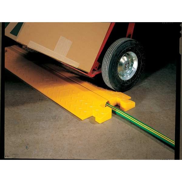 Zoro Select Cable Ramp, 2-1/4 in H, 38-1/2 in L, 21-3/4 in W, 1 Channel, Polyurethane, Blue, 1 PR - CPRP-1X125-BLU