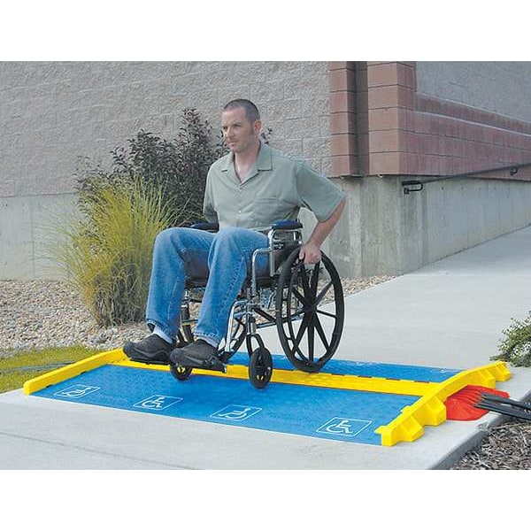 Zoro Select Cable Ramp, 2-1/4 in H, 38-1/2 in L, 21-3/4 in W, 1 Channel, Polyurethane, Blue, 1 PR - CPRP-1X125-BLU